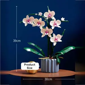 Orchid Flower Bouquet Plant Decor Building Blocks Model 10311 Display Piece For The Home Or Office Birthday And Christmas Gifts Compatible with Lego Building Set