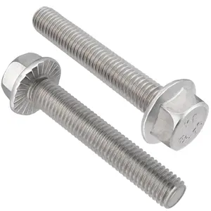 M10-1.5 x 40mm Flanged Hex  ,304 Stainless Steel 18-8,Fully Threaded, External Flange Hex Drive Screws,Pump,Fix ,DIY Project(11Pcs)