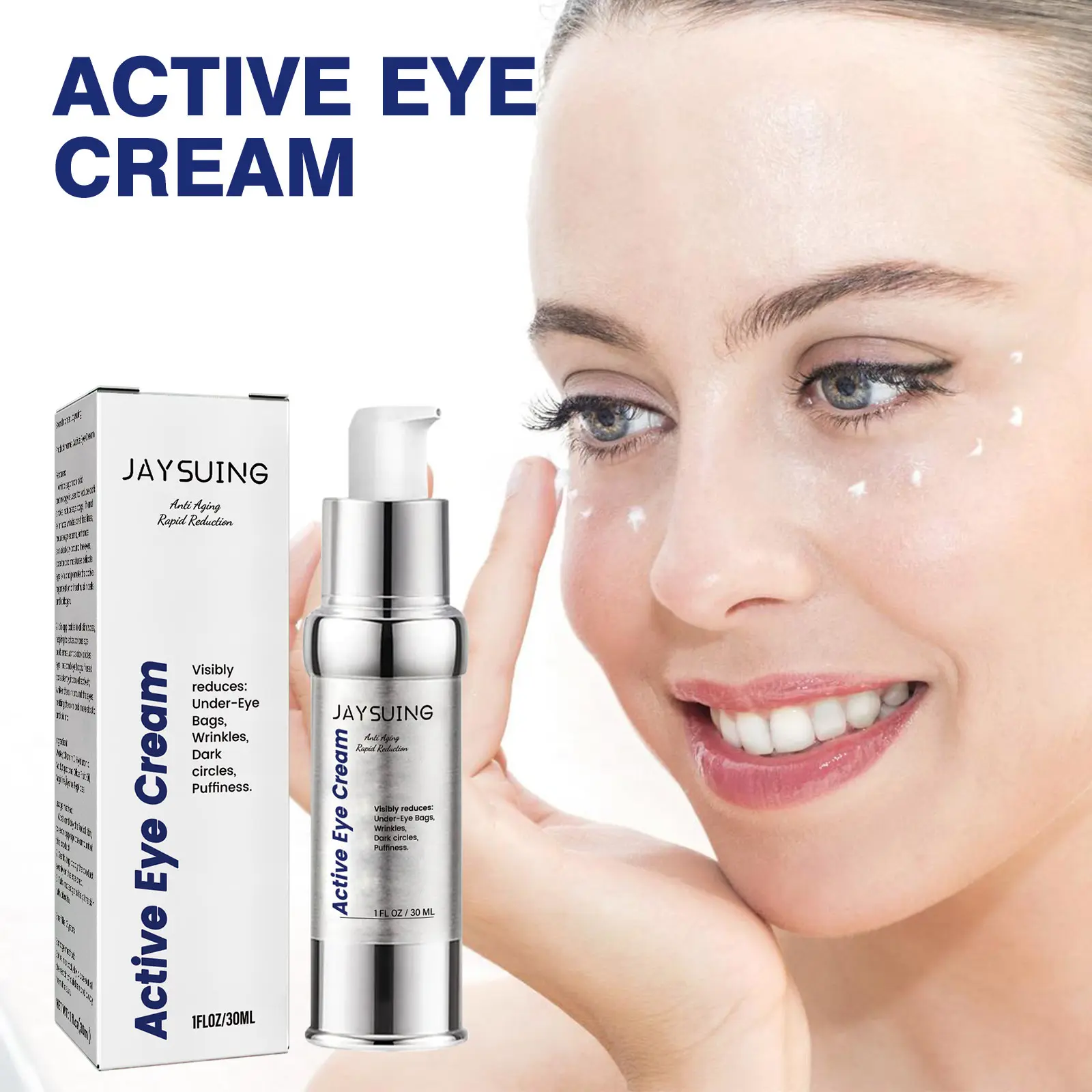 Jaysuing Active Eye Cream  Vitamin C, Hyaluronic Acid  Reduces fine lines and dark circles Hydrating & Firming Eye Cream eyelash growers eye repair vitaminc serum eye smoother After Cleansing Skin Care hyaluronicacid serum eyecream for puffy