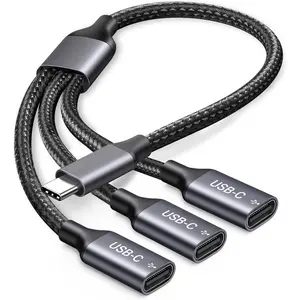 USB C Splitter 1 in 3 Out, USB Type C Splitter, USBC Male to Multi Type C Female Port Power  and Data Transfer  for Laptop  Flash Drive Keyboard