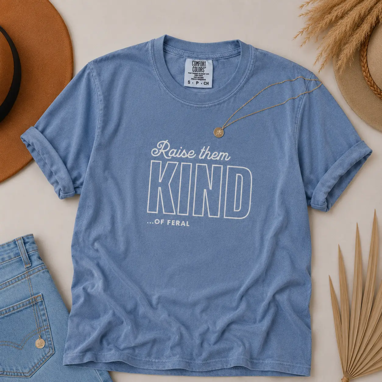 Comfort Colors Raise Them Feral T-shirt Raise Them Kind Mom Tshirt Funny Mothers Day Mom Of Boys Mama Feral Boys Casual Womenswear Gift For Women - Printfamily