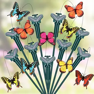 9 Pcs Solar Flying Butterflies Moving Fluttering Butterflies Waterproof Garden Stakes Decorations for Home Yard Pathway Garden Landscape Outdoor Indoor Centerpieces Decorations
