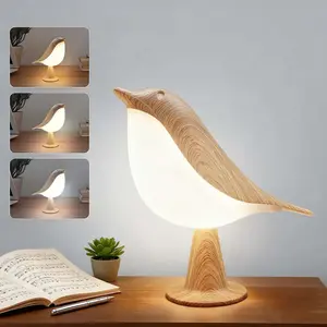 Cute Bird Light Cordless Lamp with 3 Color Temperature & Touch Sensor Kids Night Light Rechargeable Battery Desk Lamp for Bedroom Nightstand Bedside Table Room Decor Supplier Warranty Included