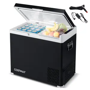 COSTWAY - 2-in-1 Dual Zone Car Fridge 53QT Portable Freezer and Refrigerator