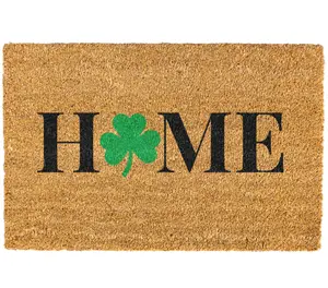 St Patrick Day Doormat, Lucky Doormat, Green Clover Door mat