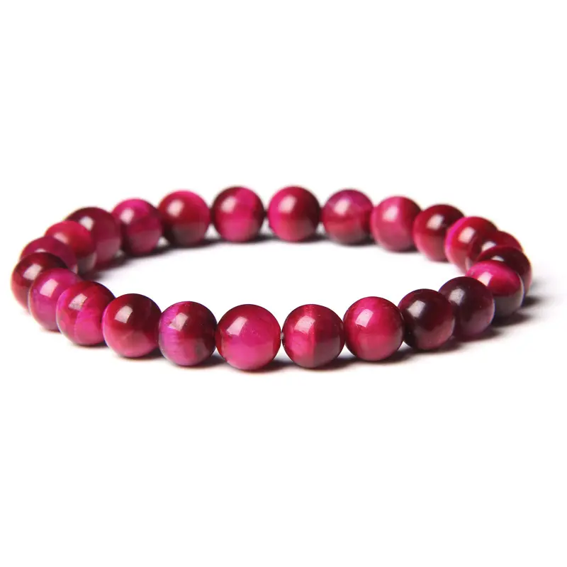 Reddish Unity: Handcrafted 8mm Rose Tiger Stone Couple Bracelets | Mother's Day | Junk Bracelet