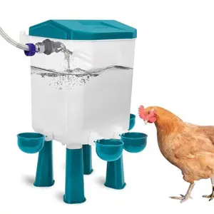 Upgraded automatic poultry waterer with water bucket, hose, float valve, and automatic water refill for chickens, ducks, and geese Adjustable Thermostat Chicken Coop Heater Brooder Starter Kit Heat Lamp Electrically-Heated Hanging Dispenser Digital