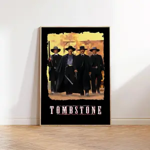 [NO FRAME] Vintage Tombstone Movie Poster, Wyatt Earp, Doc Holliday & Earp Brothers Walking Scene Decor Home, Classic Western Wall Art, Aesthetic Print