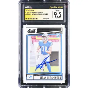 Aidan Hutchinson Detroit Lions Autographed 2022 Panini Score #307 CGC Authenticated 9.5/10 Rookie Card - Fanatics Authentic Certified