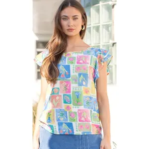 Floral & Shell Print Top