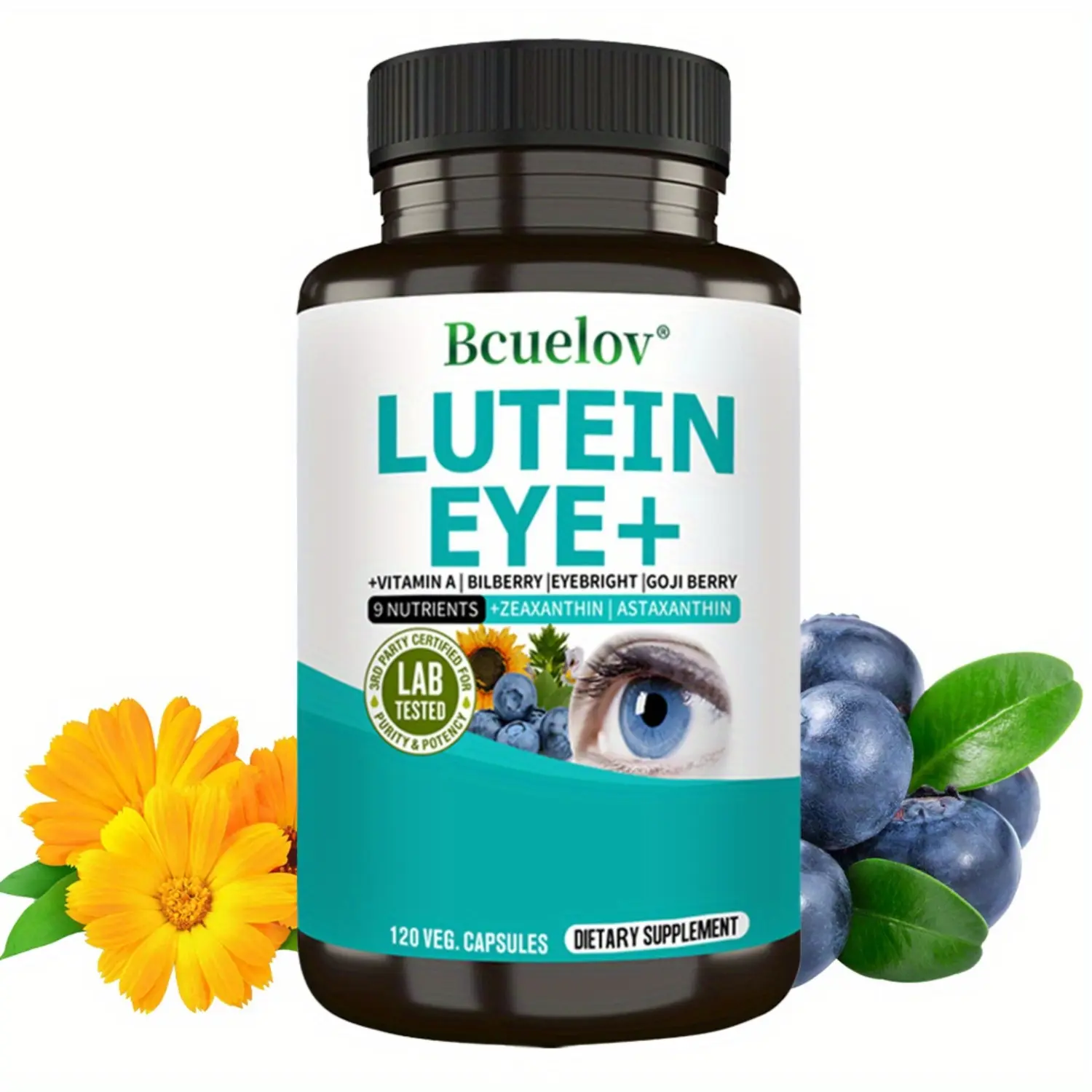 Lutein Supplement With Zeaxanthin Astaxanthin Blueberry Goji Berry 120 Capsules