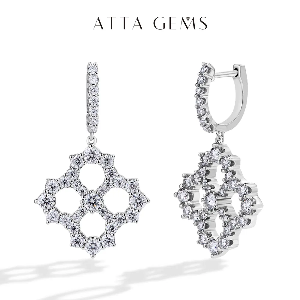 Shining Moissanite Halo Earrings for Women, Lab-Created Artificial Gemstone Studs, Classic Jewelry for a Birthday Gift, Artificial Moissanite, Shining Earrings, Girlfriend Birthday Gift, Special Gift