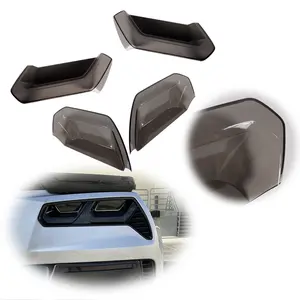 4pcs ABS Smoked Blackouts Car Rear Tail Light Rear Fog Lamps Blackout Cover Trim Sticker For Chevrolet Chevy Corvette C7 2014-2019 Car Accessories