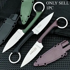 Sheath-equipped 20AZ Fixed Blade with 5Cr13MoV Steel Edge Nylon Fiber Handle for Rescue, Mountaineering, and Survival Pocket-sized Outdoor Knife