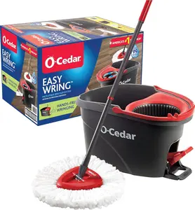 Microfiber Spin Mop, Bucket Floor Cleaning System, Red, Gray, Standard Freudenberg Household Products