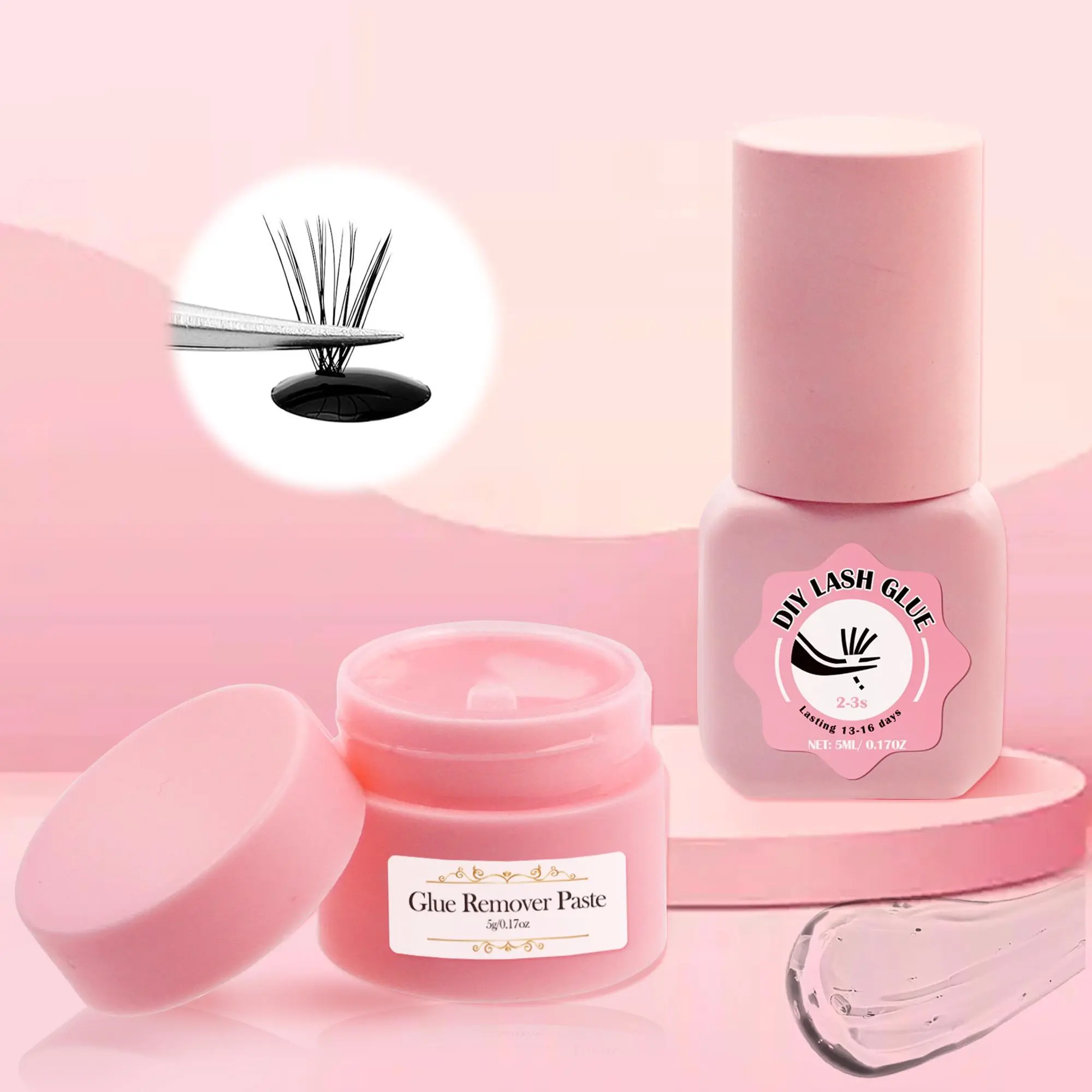 Quick Drying Fake Eyelash Glue, Long Lasting Self Adhesive Eyelash Glue, Diy Lash Glue, Gentle False Eyelashes Glue Remover, Makeup Products for Daily Use, Cosmetic