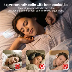 Bone Conduction Sleep Aid Speaker, Under Pillow Bluetooth Speaker with White Noise, Timer Function, TF Card Slot, Comfortable, Private Listening, for Bedtime Use