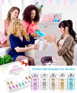 BB Pigment Serum Starter Kit Hyaluronic Acid Essence Foundation BB Facial Glow Skin Care Kit 0.27oz 12 Vials, Combined With Niacinamide and Peptides To Brighten Skin Tone BB Cream & BB Serum