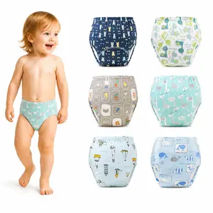Toddler Potty Training Pants for Boys & Girls, Reusable Cotton Training Underwear, Soft Absorbent Leakproof Diaper Transition Underpants