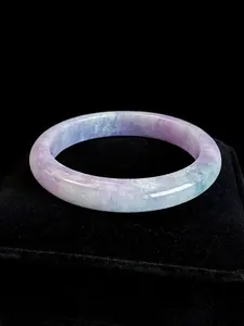 Natural Lavender Jade Bangle – Warm Orchid Lavender – 52.8mm