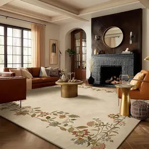 Rug And Simplistic Bedroom Rug Non Slip Stain Resistant Low Pile Ultra Soft Faux Wool Lightweight Large Carpets for Dining Room Kitchen Nursery Farmhouse Home Office Indoor