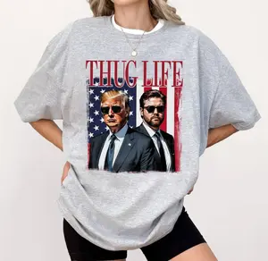 Donald Trump Thug Life Shirt, Viral Thug Life Trump T-Shirt, Sarcastic Donald Trump Tee, Funny Trump 2024 Shirt, Republican Gifts