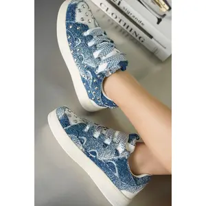 Rani studded Lace-up Sneaker - Denim
