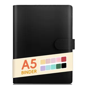 A5 Kpop Photocard Binder with 30 Pack 4-Pocket Card Pages, 6 Ring A5 Binder Card Collector Album with 240 Card Slots,PU Leather Binder Cover with Magnetic Buckle Closure for Organizing Trading Card Black