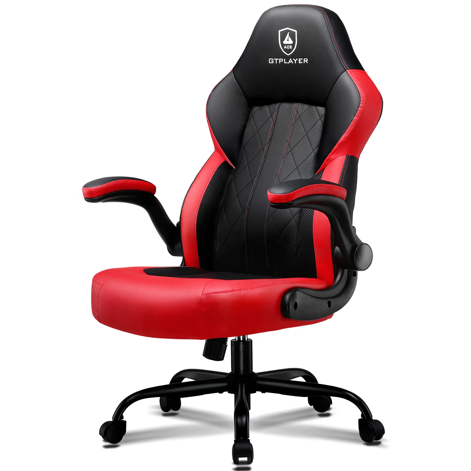 GTPLAYER Ergonomic Recliner Gaming Chair - PU+Fabric Upholstery with Gaming Chair Fabric, Padded Arms, 360° Swivel Seat, Height-Adjustable Modern Ergonomic Support Armchair Indoor Furniture, Ergonomic Support Armchairs