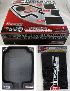 Package Deal (Set of 2) - 27-Piece Ultimate Wrestling Barricade Playset & Floor Mat Ringside Collectibles Wrestling Action Figure Accessories