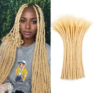 DAIXI #613 Light Blonde Dreadlock Extensions Bulk Buy 0.4cm 0.6cm 0.8cm Thickness Human Hair Dreads For Men and Women Lock Extensions