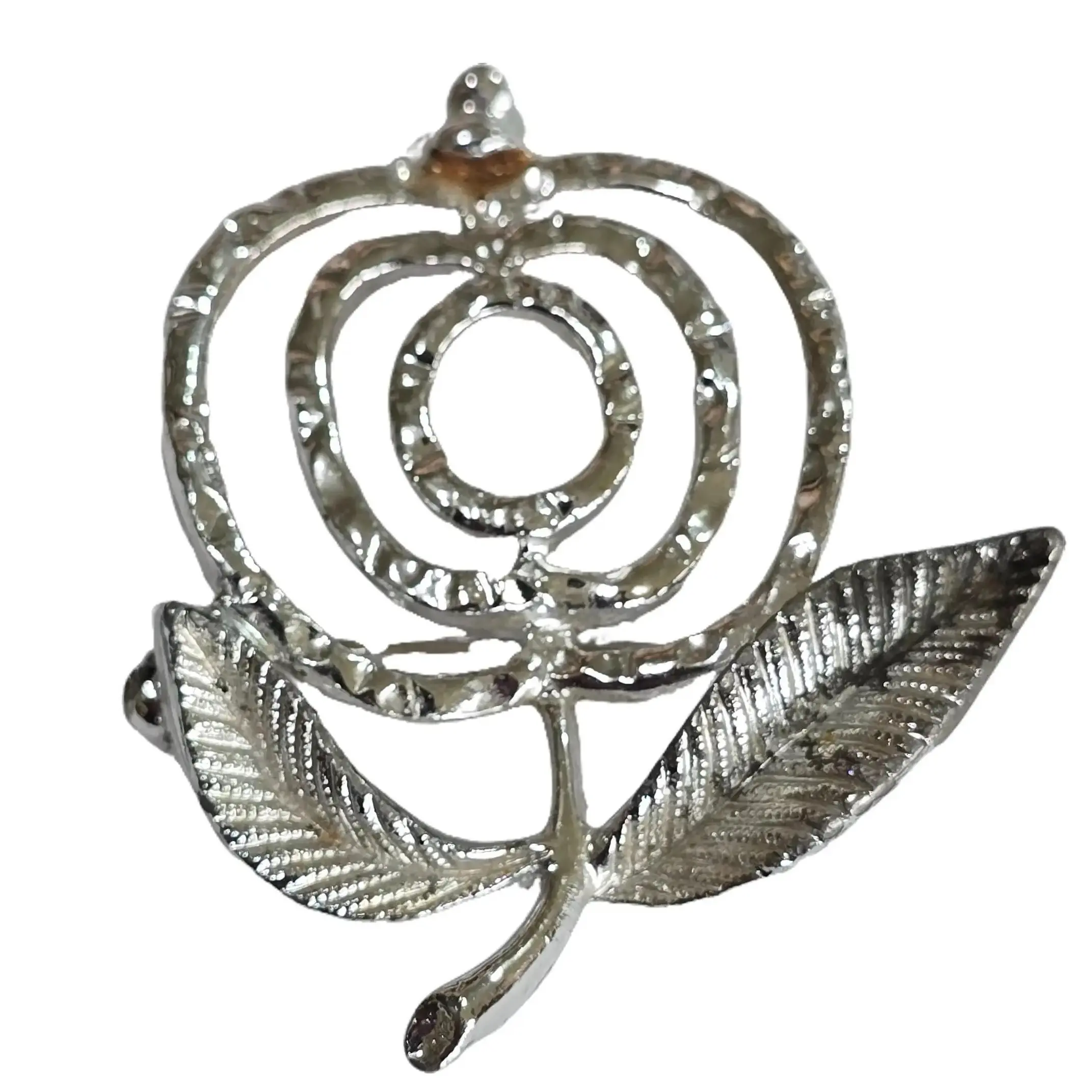 Vintage Sarah Coventry Silver Tone Open Stylized Flower Brooch Estate Jewelry Pin