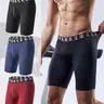 Separatec Men's 9in Long Leg Boxer Briefs - 3 Pack, Nylon Lightweight Sports Underwear with Supportive CradleFit Pouch, Stretchy, Breathable, Anti-Chafing, Moisture-Wicking, Athletic Fit, Underoos Boxers for Mensfashion Gym/Sports