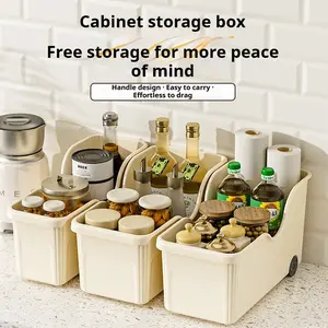 Large Capacity Kitchen Storage Shelf with Wheels Pot and Pan Organizer for Spices Utensils and Cookware