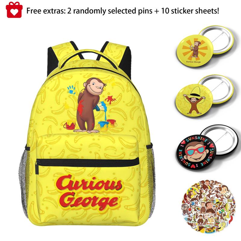 Large capacity curious george backpack curious george Laptop Backpack ...