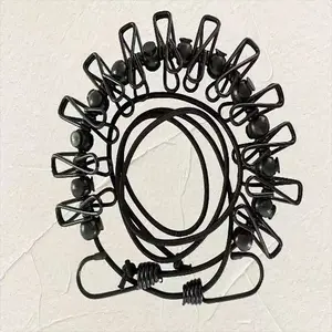 1.8m Long Clothesline with 12 Clips and 13 Positioning Beads, Durable Outdoor Laundry Line, Easy-To-Use Hanging Kit
