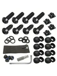 License plate screw set - Screws and nuts for installing vehicle license plates