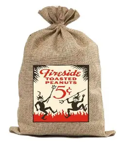 BUR06 Fireside Peanuts Burlap Bag
