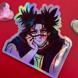 Choso Emo Boy Sticker Holographic Waterproof Jujustu Kaisen Anime 2.5 in car decal