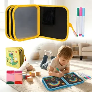 Reusable Scribble Book and Markers, Portable Drawing Book, Erasable Reusable Sketchpad with Pen and Storage Bag, Portable Drawing Board