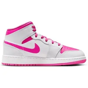 Youth Jordan 1 Mid Iris Whisper/Fire Pink-White (GS)