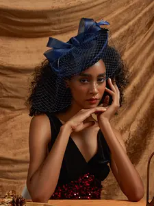 1pcs Fascinator Hats Bride Hair Clip Fascinator Mesh and Design for Retro Wedding Tea Parties and Special Events Elegant Hair Accessory for Women