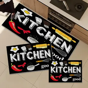 1/2/3PCS Kitchen Floor Mat Non-Slip 3D Pineapple Texture Rug, Waterproof Wear-Resistant Carpet, Machine Washable Door Mat for Kitchen Bedroom Bathroom Living Room Laundry