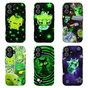 Glow-in-the-Dark Alien Pet Phone Case Collection | Cute Futuristic Vibe | Full Protection | for iPhone 17/16/15/14/13/12/11ProMax | Plus for Samsung phones, suitable for both men and women, Perfect Gift for Women Men.A gift for the fans