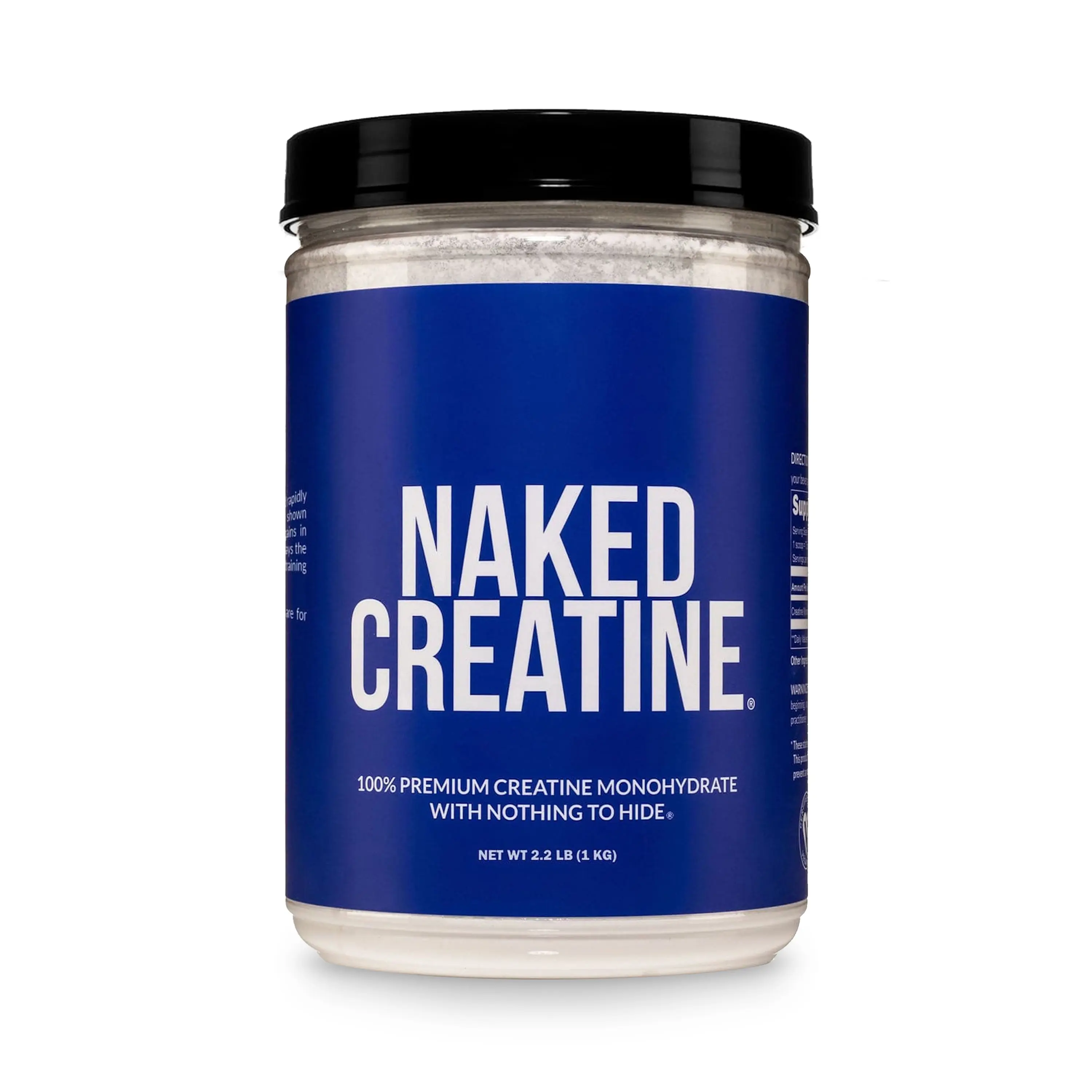 Naked Creatine Monohydrate, Unflavored Micronized Creatine Powder Supplement, 1KG 200 Servings