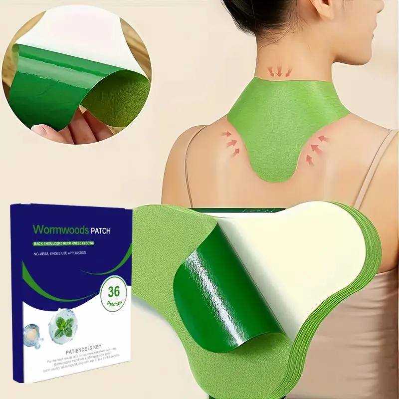 Wormwood Herb Heat Patches with Hot Compress, Natural Herbal Healthcare Remedy for Joint Pain & Muscle Relief (36 Pack)