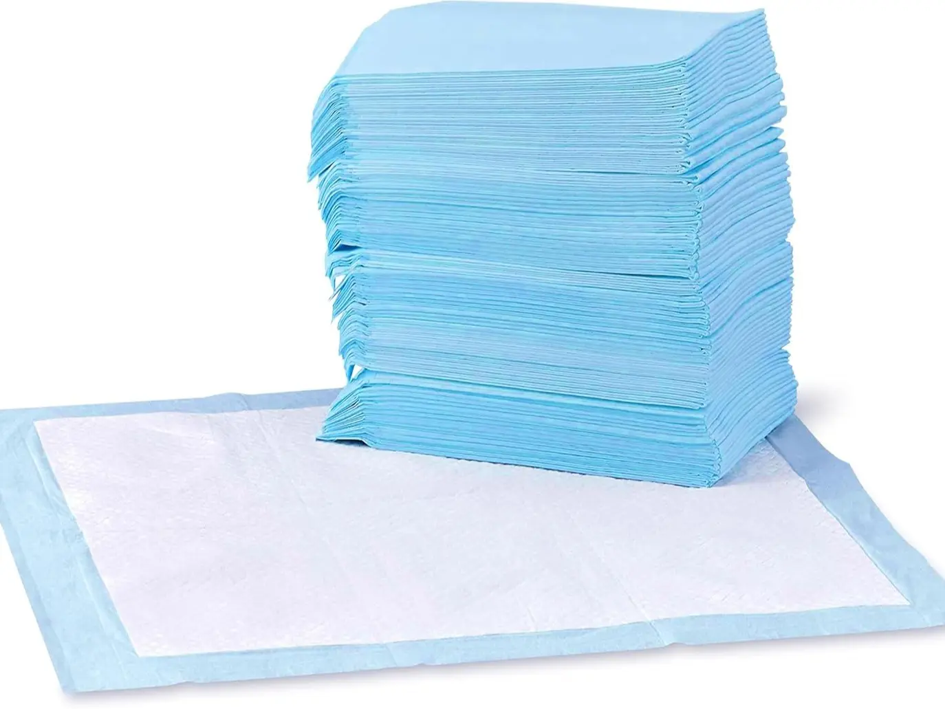 100 Count, Blue & White Dog and Puppy Pee Pads, 5-Layer Leak-Proof Super Absorbent, Quick-Dry Surface, Potty Training
