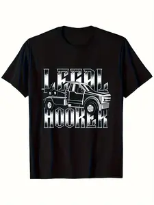 Men's & Women's Legal Hooker Tow Truck Driver T-Shirt - Heavy-Duty 180gsm/220gsm 100% Cotton Retro Truck Wrecker & Breakdown Graphic Tee, S-XXXL Sizes for Tow Truck Operators, Mechanics, Roadside Assistance Professionals