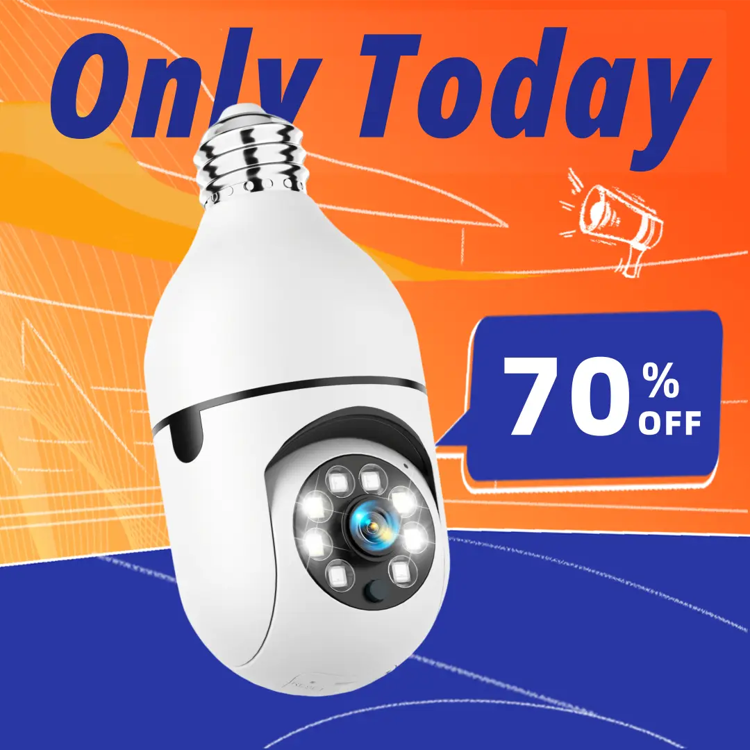 Noonkey Wireless Light Bulb Security Camera with Montion Tracking,360 WiFi Security Camera, Color Night Vision,Indoor&Outdoor,Two-Way Audio,Work with