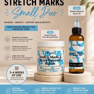 Glowsbyniffy Stretch Marks & Scars Essential Duo SMALL BUNDLE (120ml Oil + 200g Body Butter)